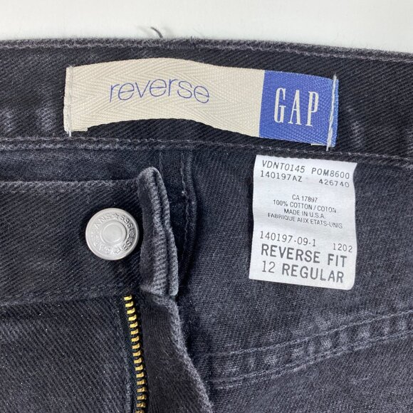 Vintage Womens GAP Reverse Fit Regular Black Denim Jeans Casual Pants Size 12 - Picture 6 of 9